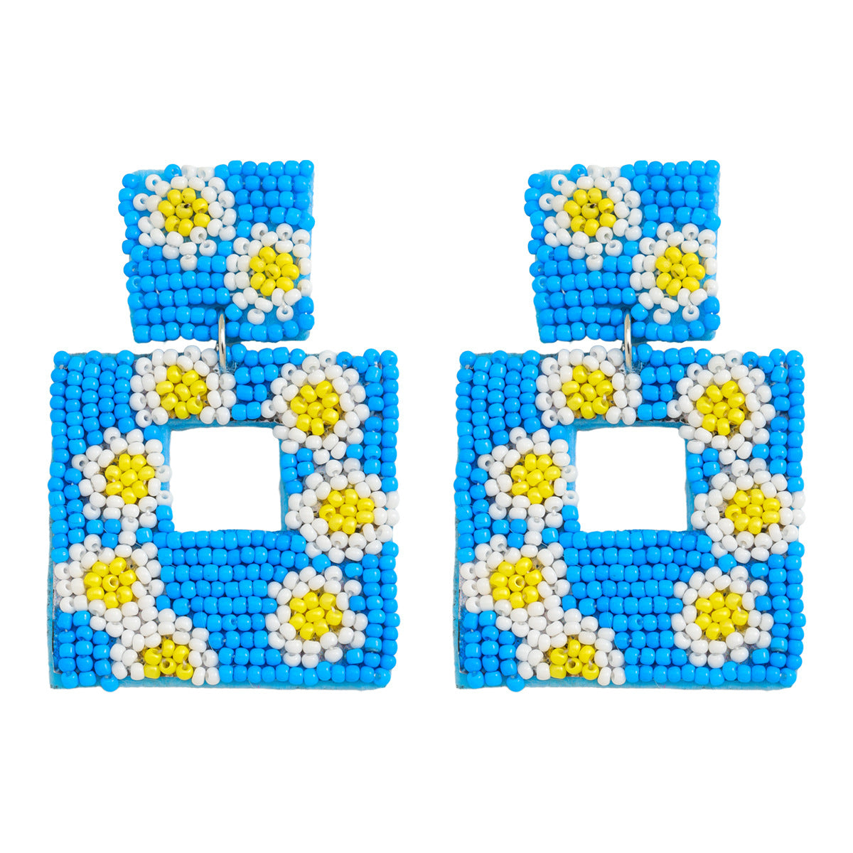 Wholesale Flower, Rice Bead, Small Daisy Earrings ACC-ES-JiaQi007