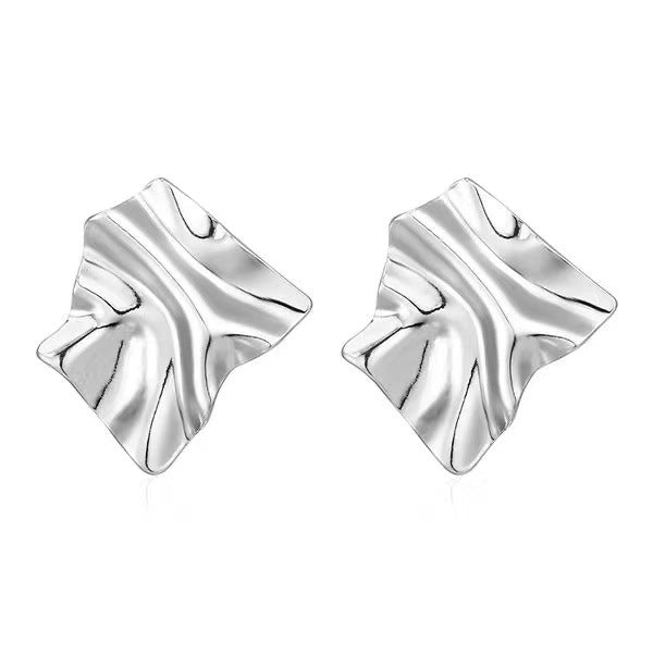 Wholesale Stainless Steel Earrings 18K Gold Plated Earrings Irregular Earrings ACC-ES-MuShan004