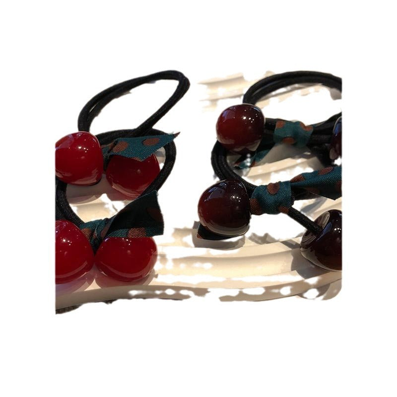 Wholesale Red Cherry High Elastic and Durable Hair Scrunchies