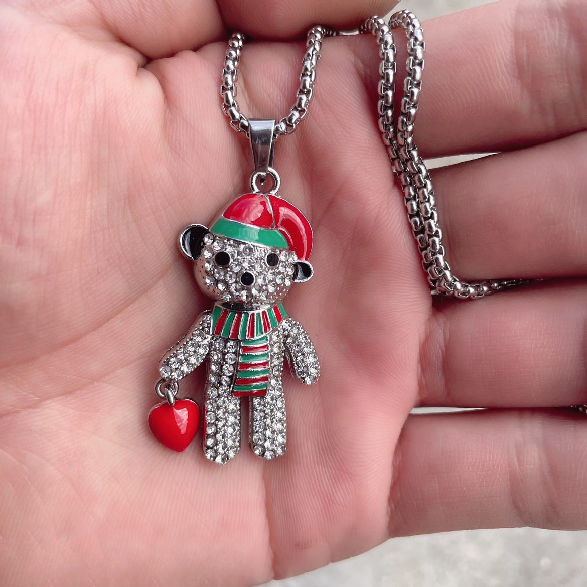 Wholesale Christmas Bear Long Necklace