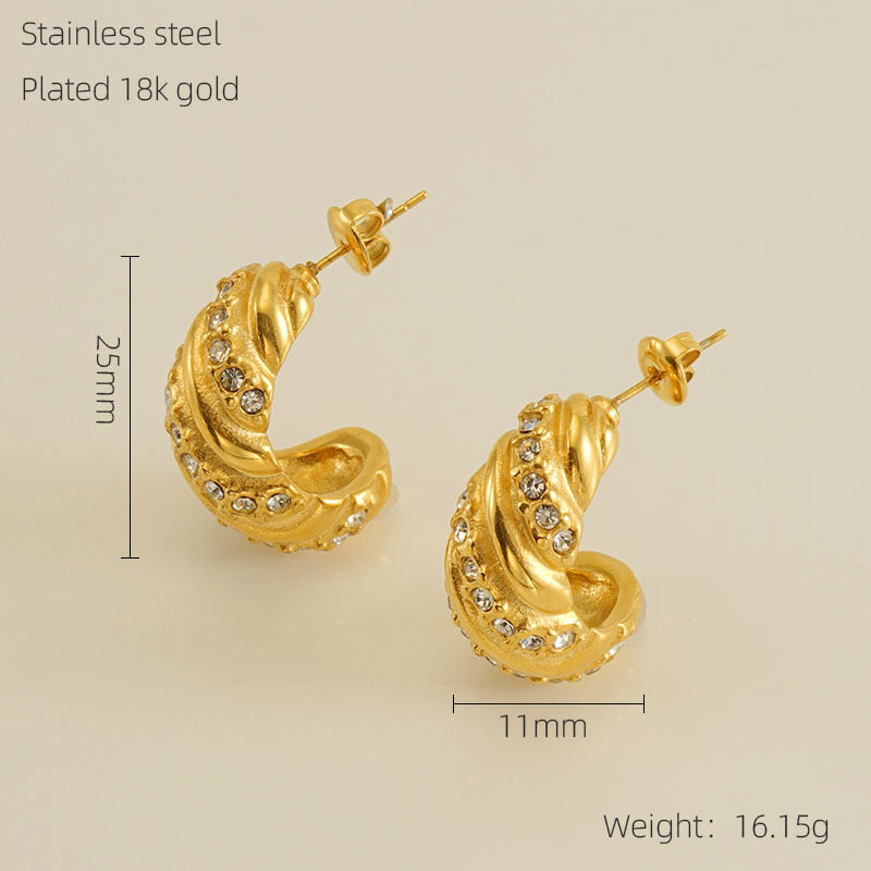 Wholesale stainless steel 18k gold fashion trend earrings
