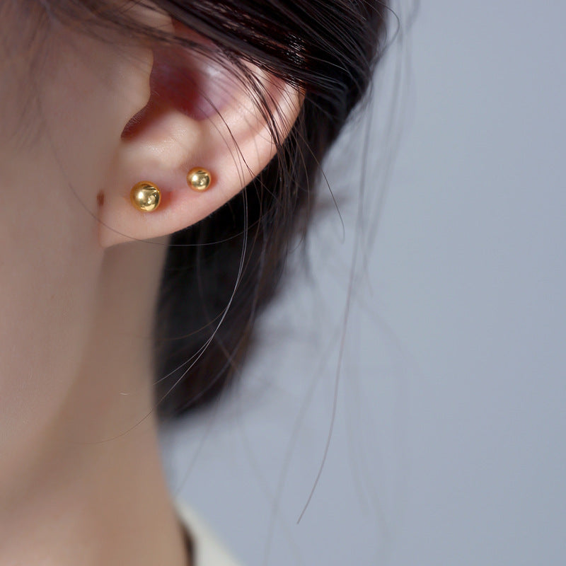 Wholesale Copper Electroplated Round Ball Earrings