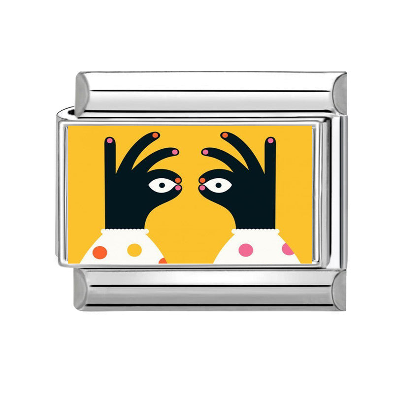 Wholesale 9mm Italian Charm Starter Bracelets DIY Colorful Single Section Creative Stainless Steel Composable Bracelet