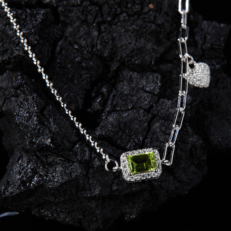 Wholesale natural amethyst gemstone s925 sterling silver bracelet