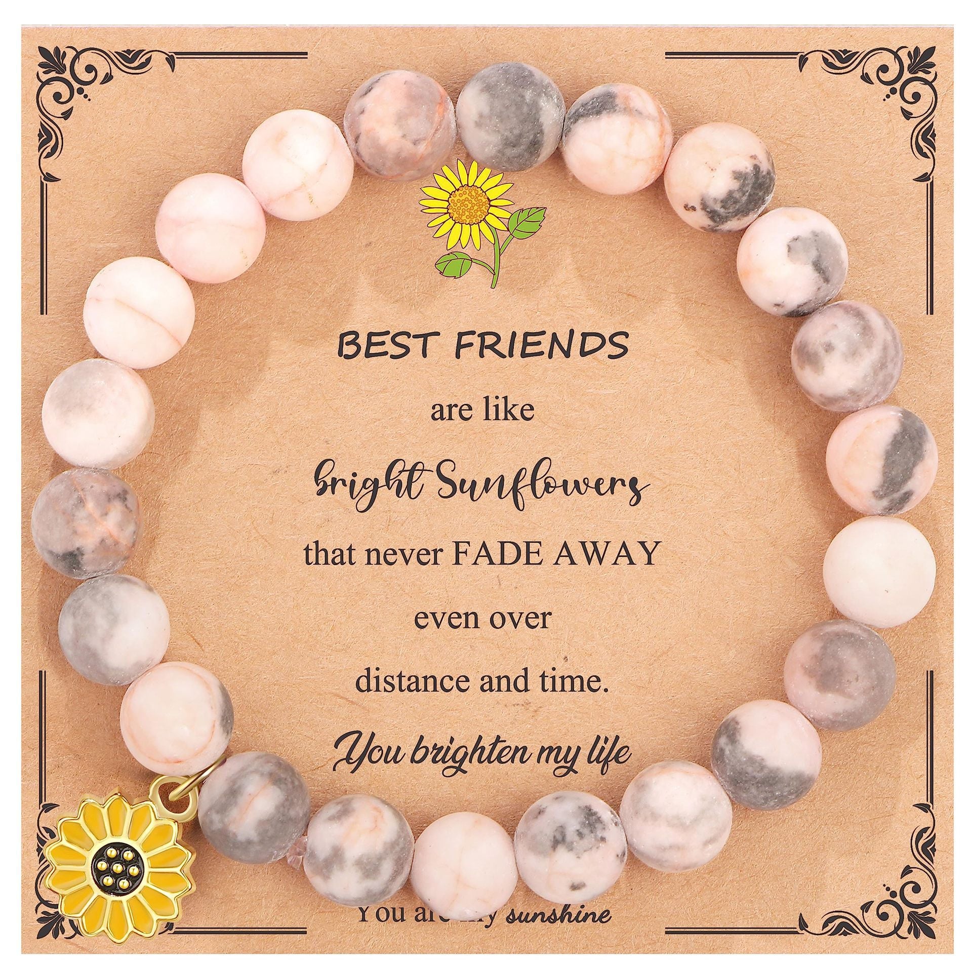 Wholesale Sunflower Flower of Friendship Natural Stone Rhodolite Beaded Bracelet Miyuki DIY Bracelets ACC-BT-ZhongH017