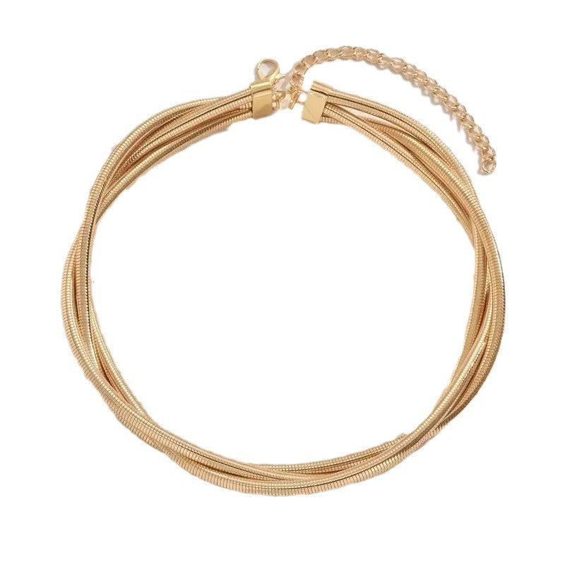 Wholesale Wrap Snake Bone Metal Necklace