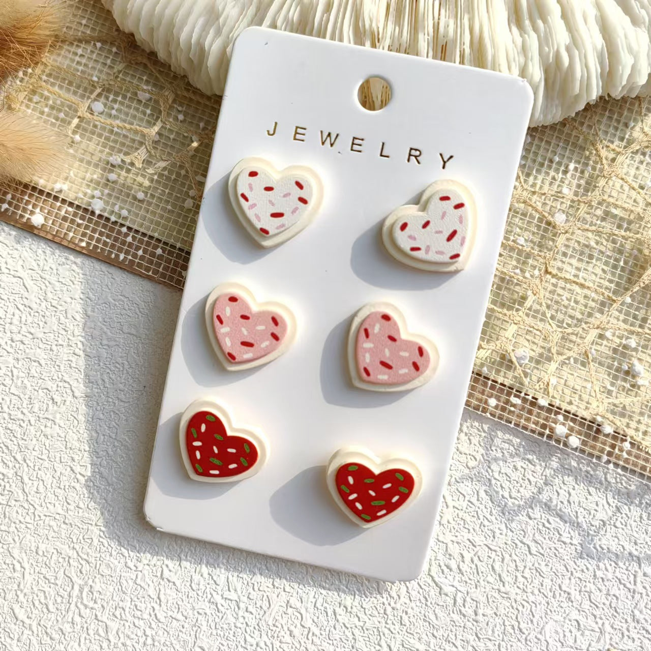 Wholesale Easter Valentine's Day Acrylic Love Rabbit Egg  Cute Spray Paint Earrings