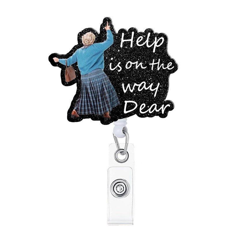 Wholesale Acrylic Glitter Heart Doctor Retractable Rotating Badge Reel Keychain ACC-KC-LingYu003