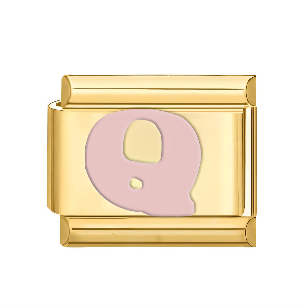 Wholesale ltalian Charms DlY Composable Bracelet Letter Module Stainless Steel DlY Bracelet