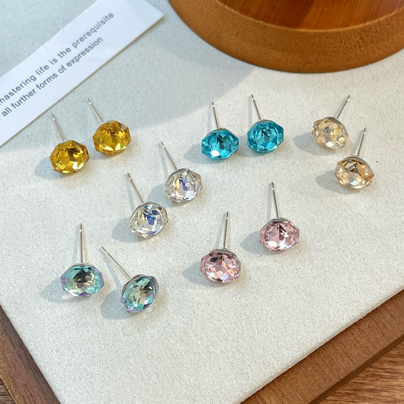 Wholesale Eight-Sided Rose  Earrings