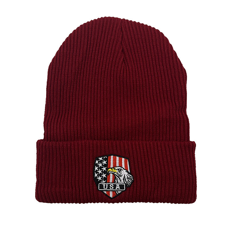 Wholesale Knit Wool Beanie Hat With Geometric Embroidery Stylish Winter Fashion Accessory For Men And Women