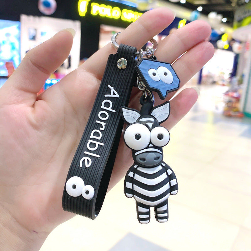 Wholesale Cartoon Silicone Animal Giraffe Cute Keychain Creative Keychain ACC-KC-Gongz007