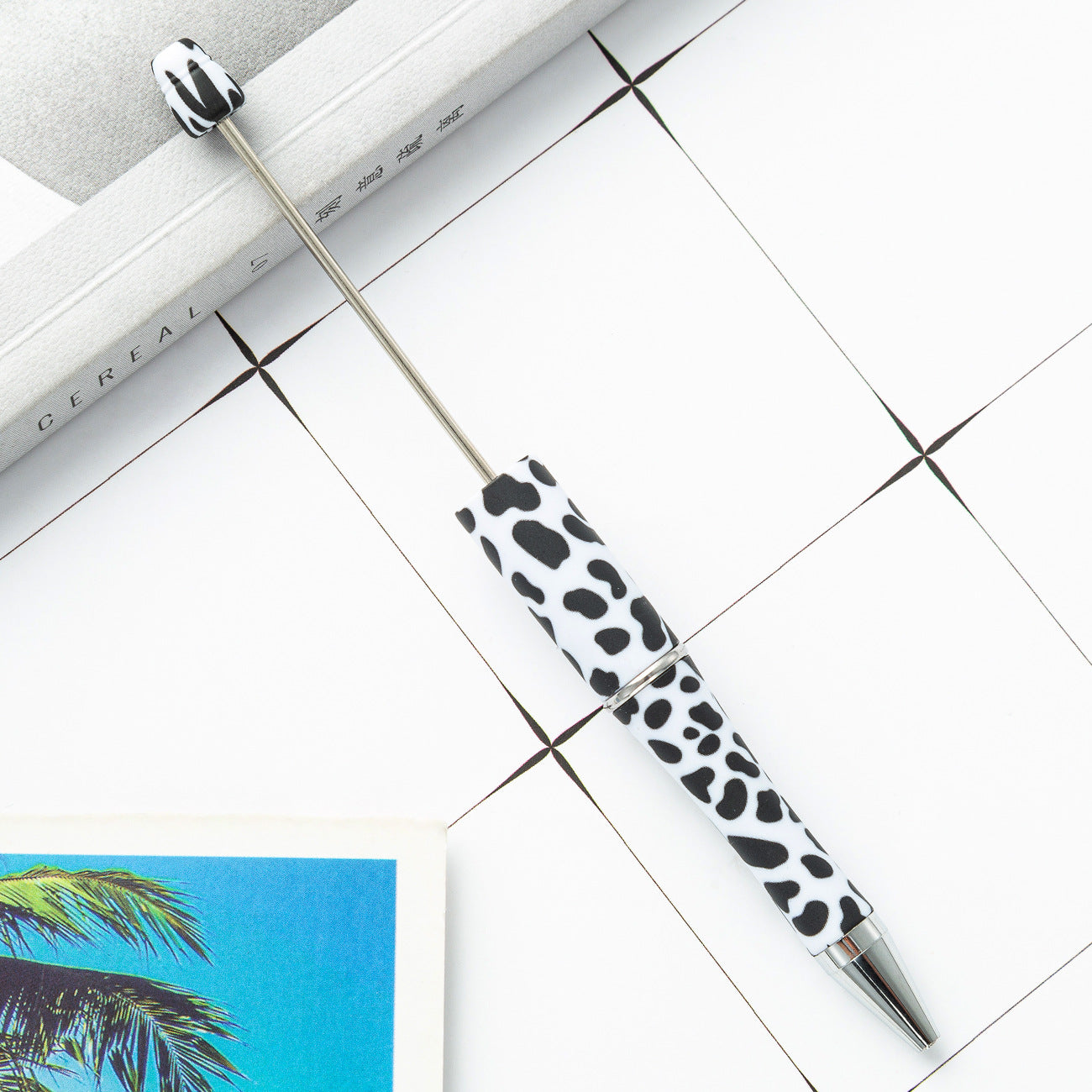 Wholesale Beadable Pens Cow Print Leopard Print Christmas Plastic Pen DIY for Beaded