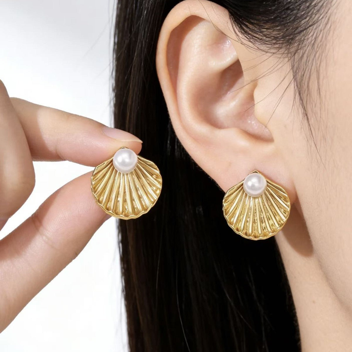 Wholesale Beach Style Conch Starfish Stainless Steel Stud Earrings