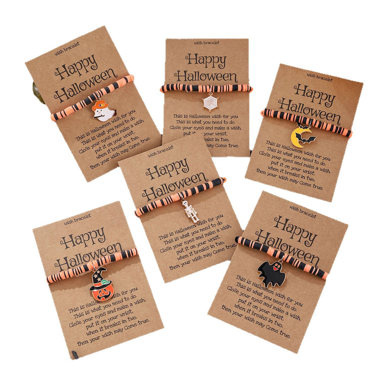 Wholesale  Ghost Pumpkin Skull Pendant Adjustable Bracelet