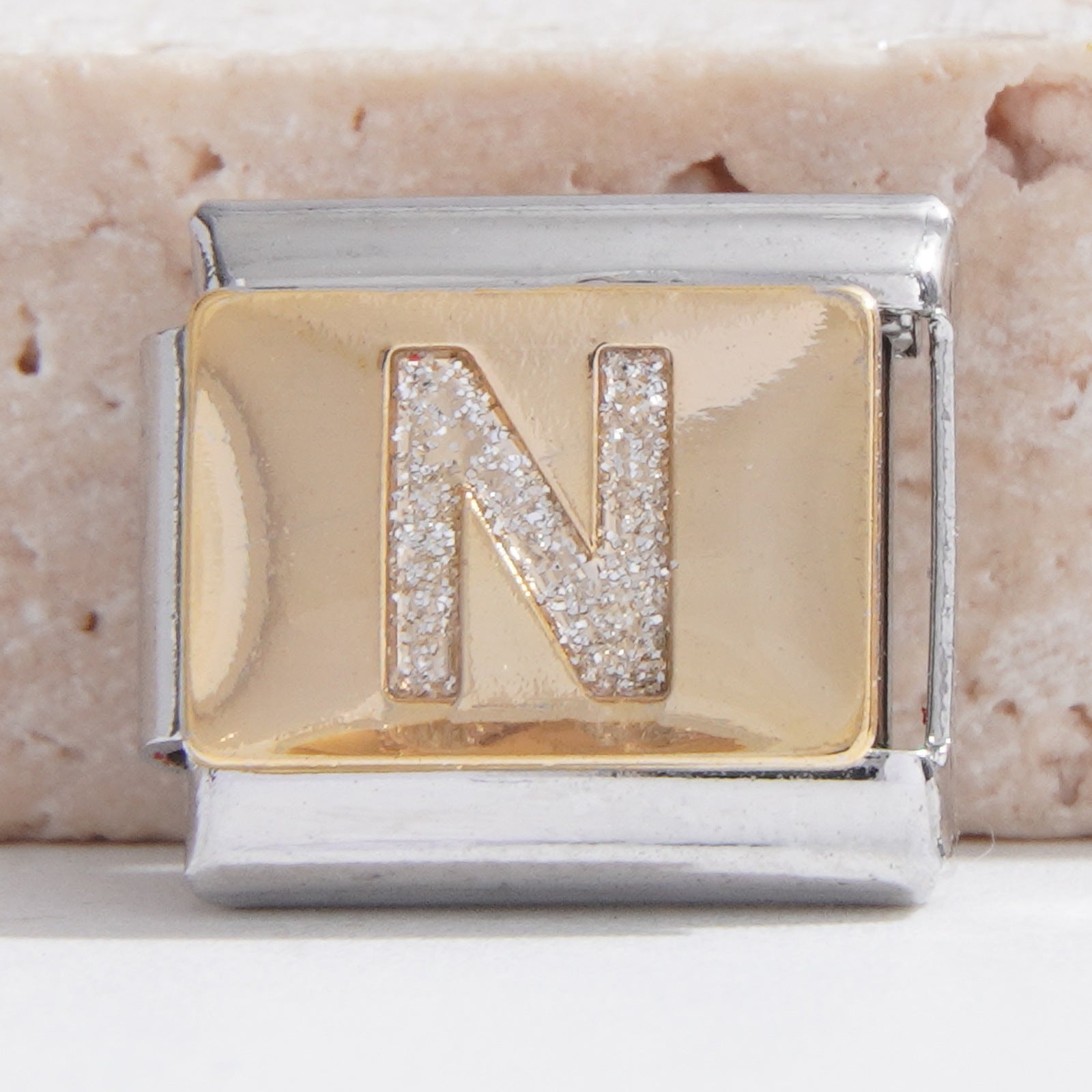 Wholesale Italian Charm Bracelet 9mm DIY rhinestone letter  Creative Stainless Steel Composable Bracelet