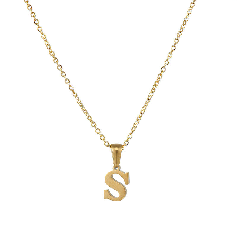 Wholesale Stainless Steel Mirror Polished Mini Letter Necklace