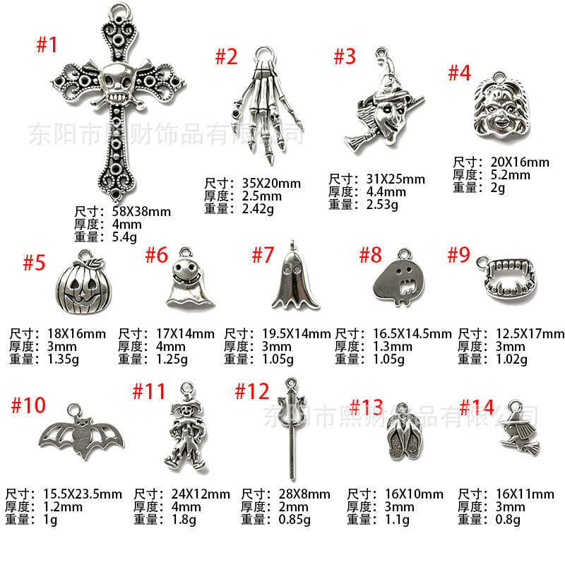 Wholesale Zinc Alloy  Pendant Necklace Set,  Dark Series DIY Jewelry Components for Keychains and Fashion Accessories