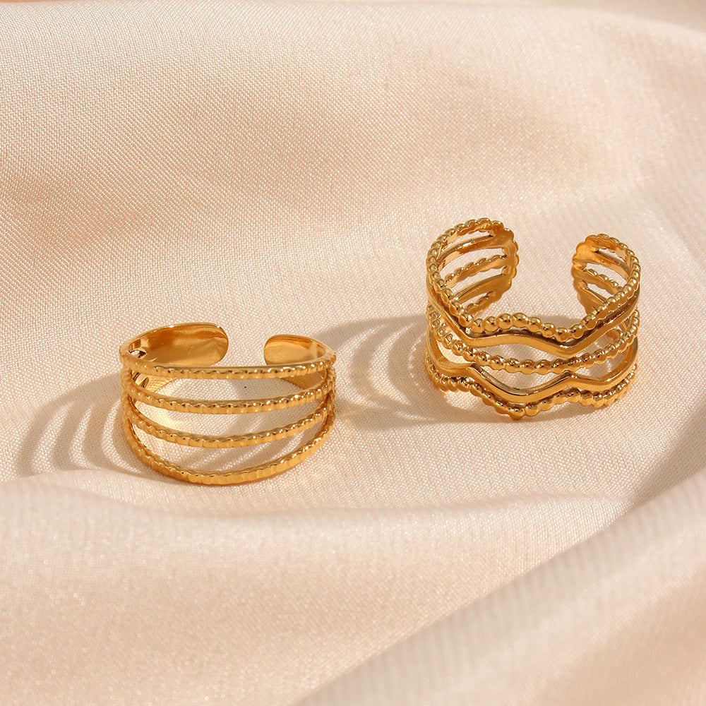 Wholesale Light Luxury Rings Open Hollow Stainless Steel Rings ACC-RS-MengJia008