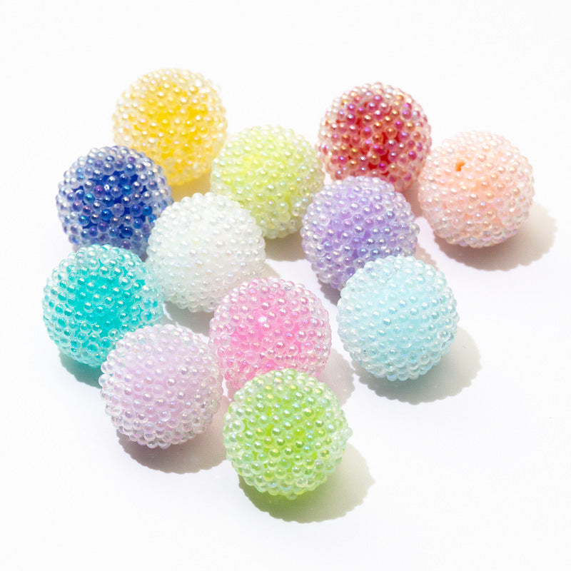 Wholesale 10PCS  Acrylic Macaron Bubble Through-hole 17mm Sugar Beads ACC-BDS-GeRui001