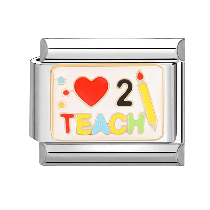 Wholesale  Italian Beaded Bracelet 9mm DIY Splicing Removable Stainless Steel Combinable Bracelet