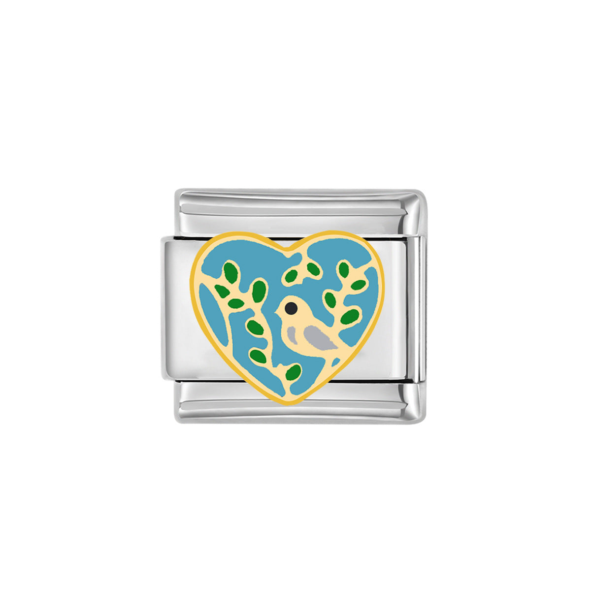 Wholesale Italian Charm Heart Titanium Steel Module Bracelet Free  Matchinging Splicing DIY Charms