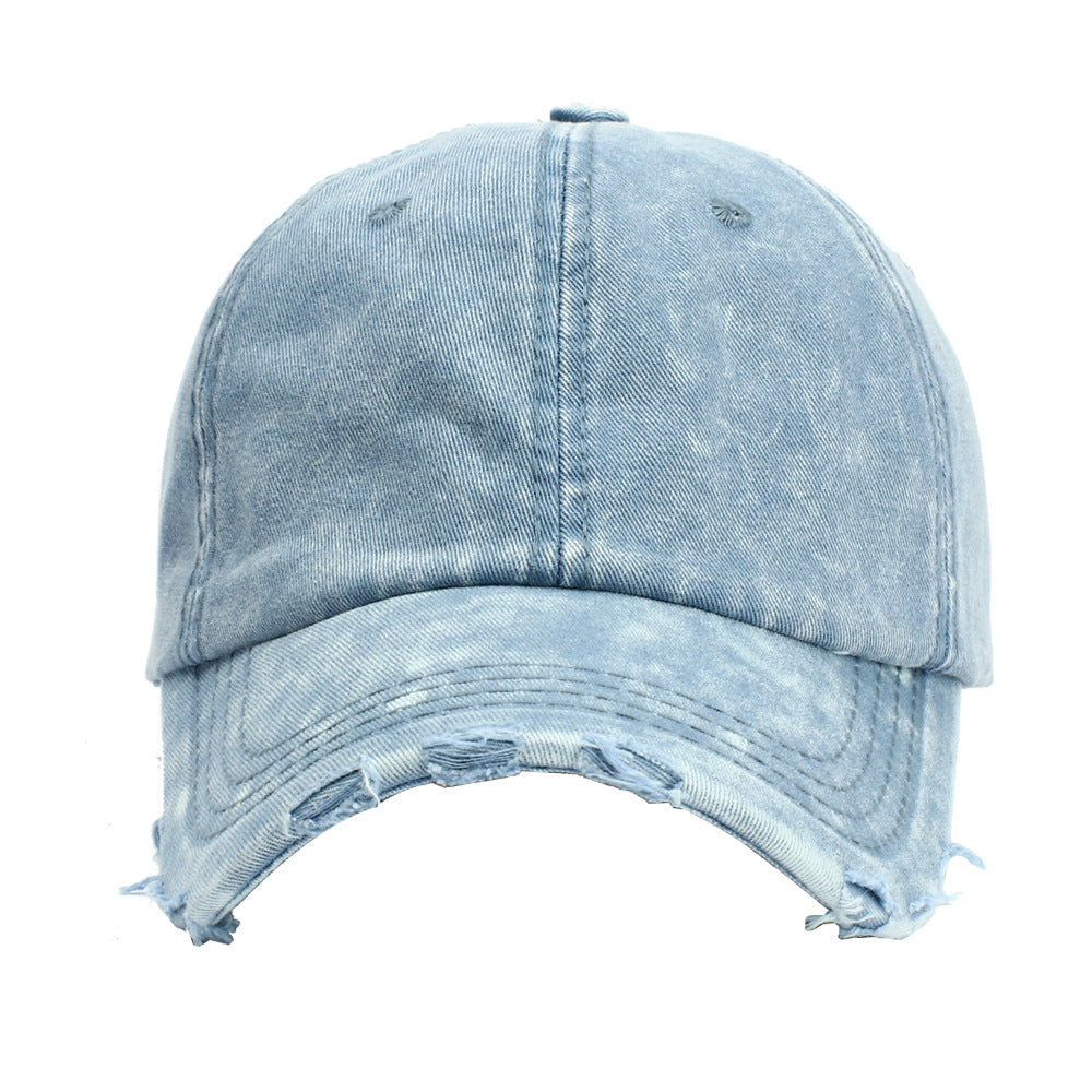 Wholesale Simple Ripped Denim Cotton Baseball Cap ACC-HT-RongZhao029