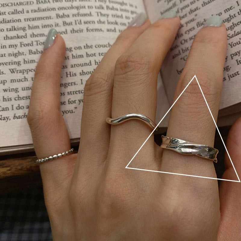 Wholesale Wave Letters 925 Sterling Silver Open Index Finger Ring ACC-RS-YaoFeng004