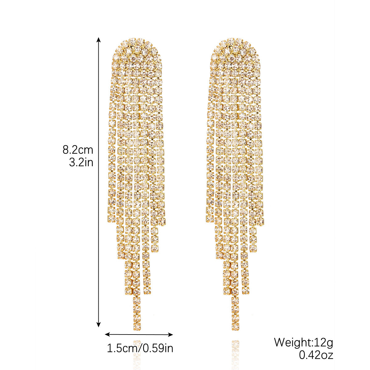 Wholesale Full of diamond tassel stud earrings for women