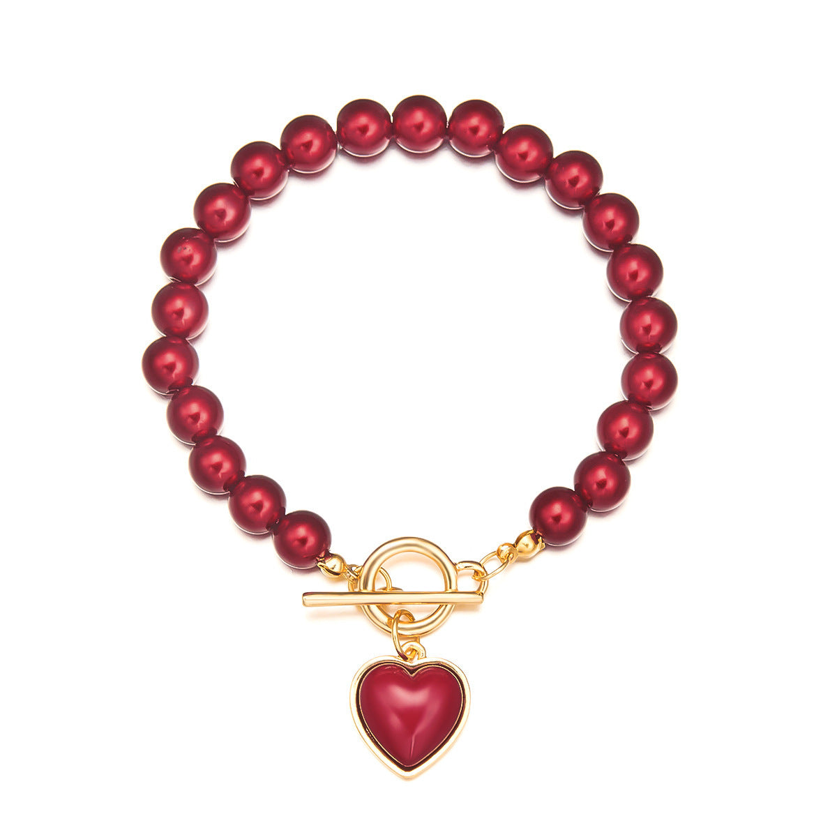 Wholesale  pearl bracelet necklace suit female light luxury love clavicle chain