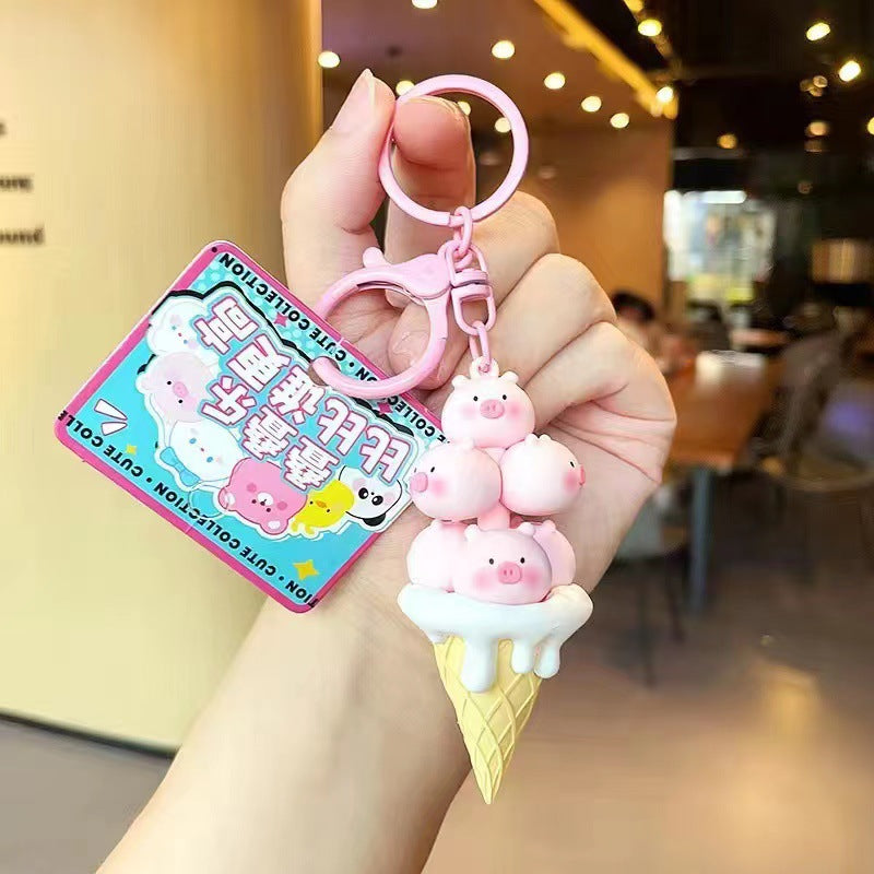 Wholesale Cartoon Pig Tower Cute Pet Monster Stacking Fun Keychain