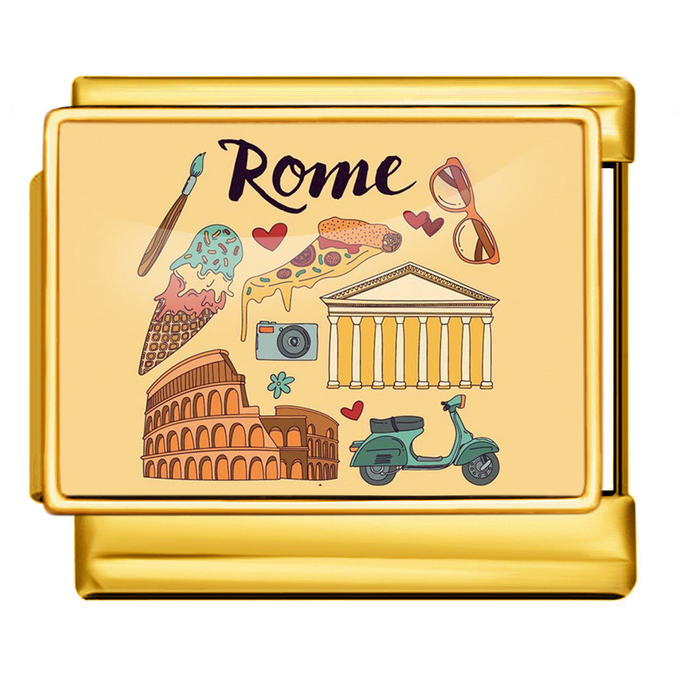 Wholesale  Italian Charm Bracelet 9mm DIY image printingCreative Stainless Steel Composable Bracelet