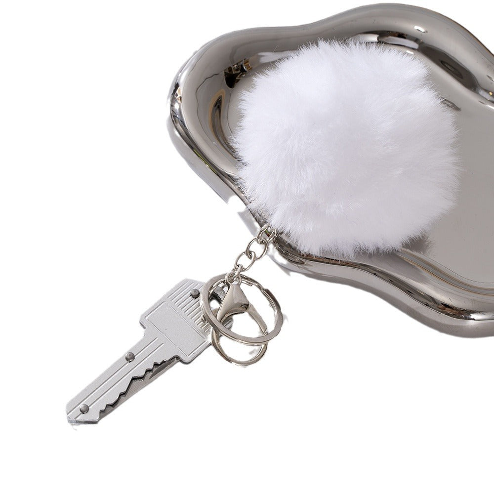 Wholesale Fur Ball Pom Pom Folding Keychain Keychains Accessories ACC-KC-ZhiYa036