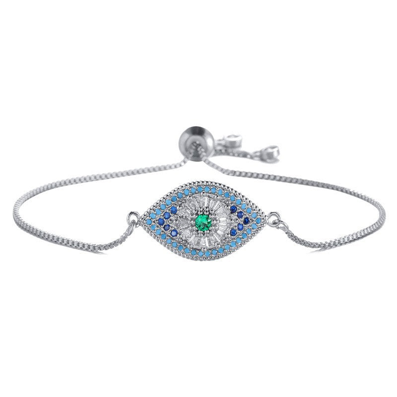 Wholesale Evil Eye Bracelet For Women Lucky Charm Copper Micro Pave Zircon Trendy Fashion Accessory For Everyday Wear