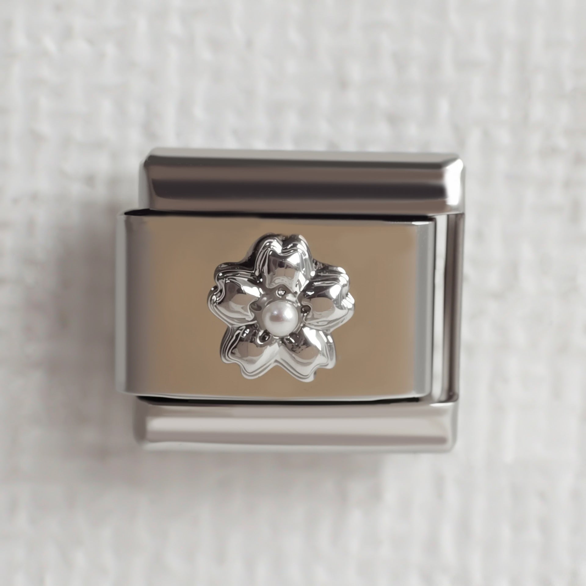 Wholesale 5pcs/ pack Makeup &  Accessories Enamel Italian Charms Single Section Creative Stainless Steel Composable Bracelet