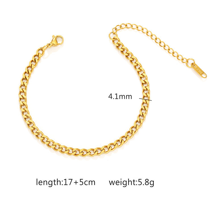 Wholesale Stainless steel plated 18K gold bracelet