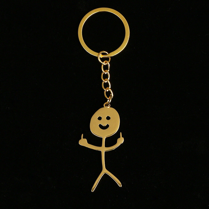 Wholesale Titanium Steel Graffiti Stickman Keychains ACC-KC-HongAo005