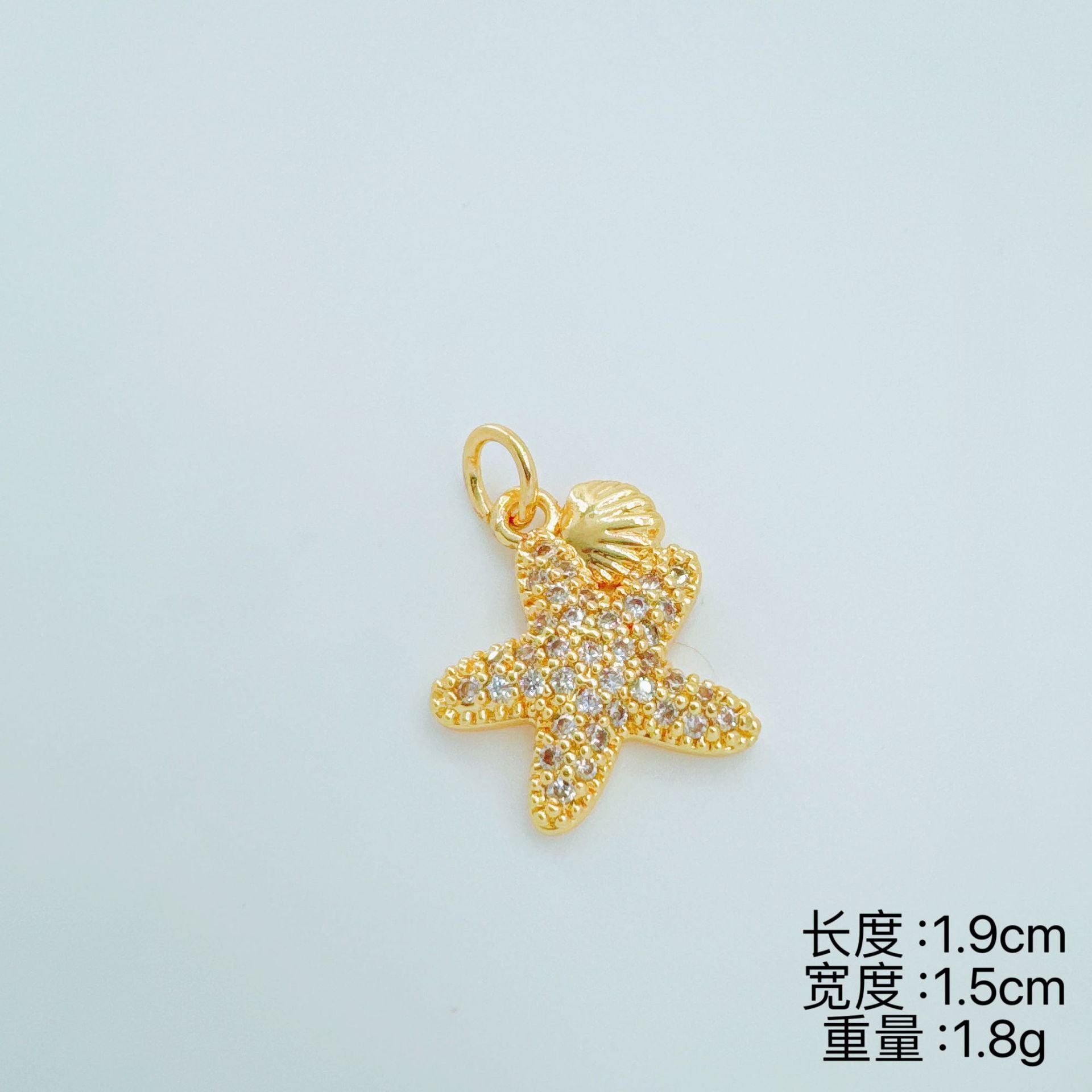 Wholesale Gold Plated Copper Starfish Zircon Necklace Trendy Fashion Accessory