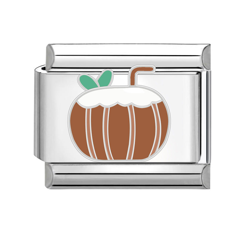 Wholesale Italian Charm Bracelet 9mm DIY Splicing Fruits and Vegetables Stainless Steel Composable Bracelet