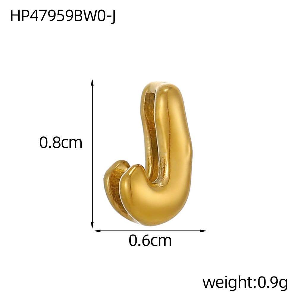 Wholesale Hollow small letters stainless steel plated 18K gold mini pendant