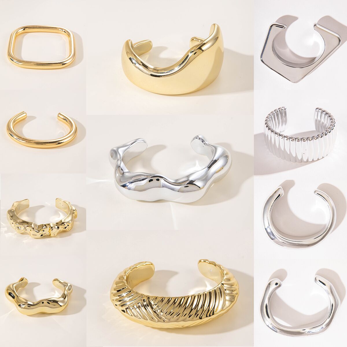 Wholesale  geometric irregular CCB gold and silver bracelet