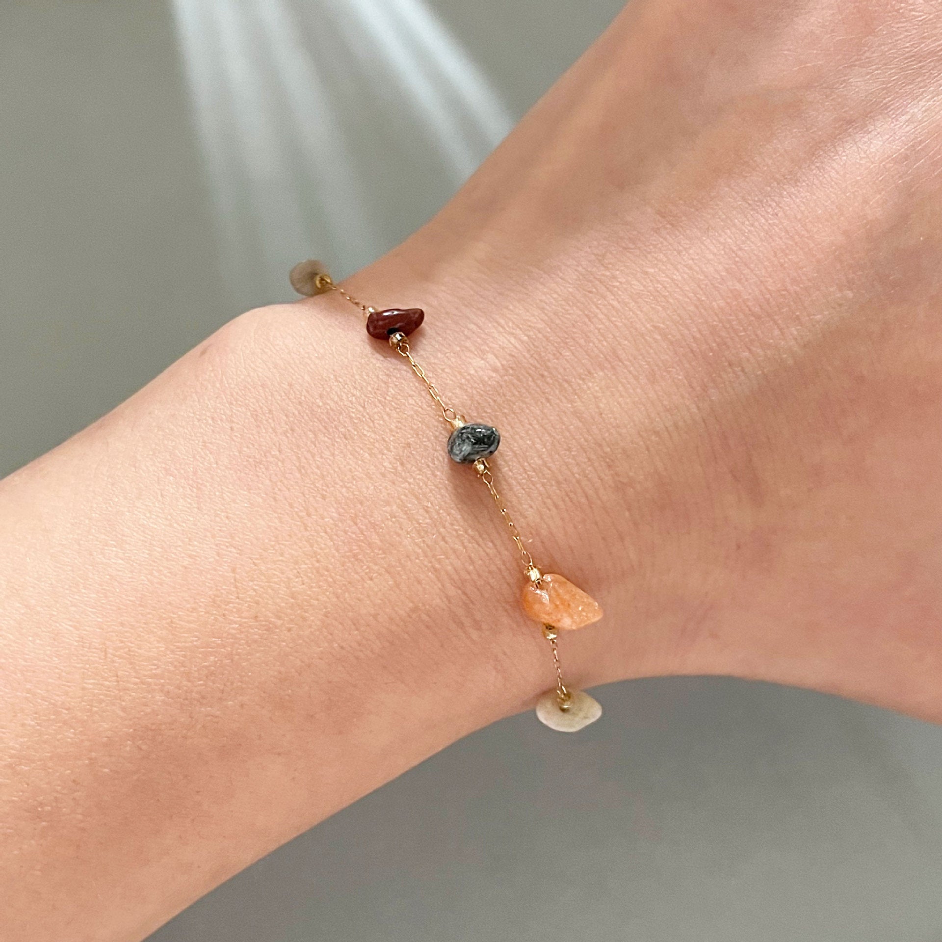 Wholesale Colorful Natural Gravel Beaded Bracelet