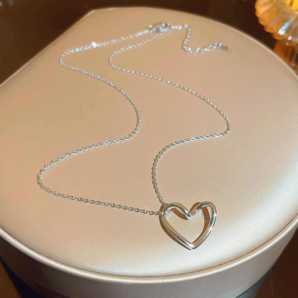 Wholesale Titanium Steel twisted heart necklace