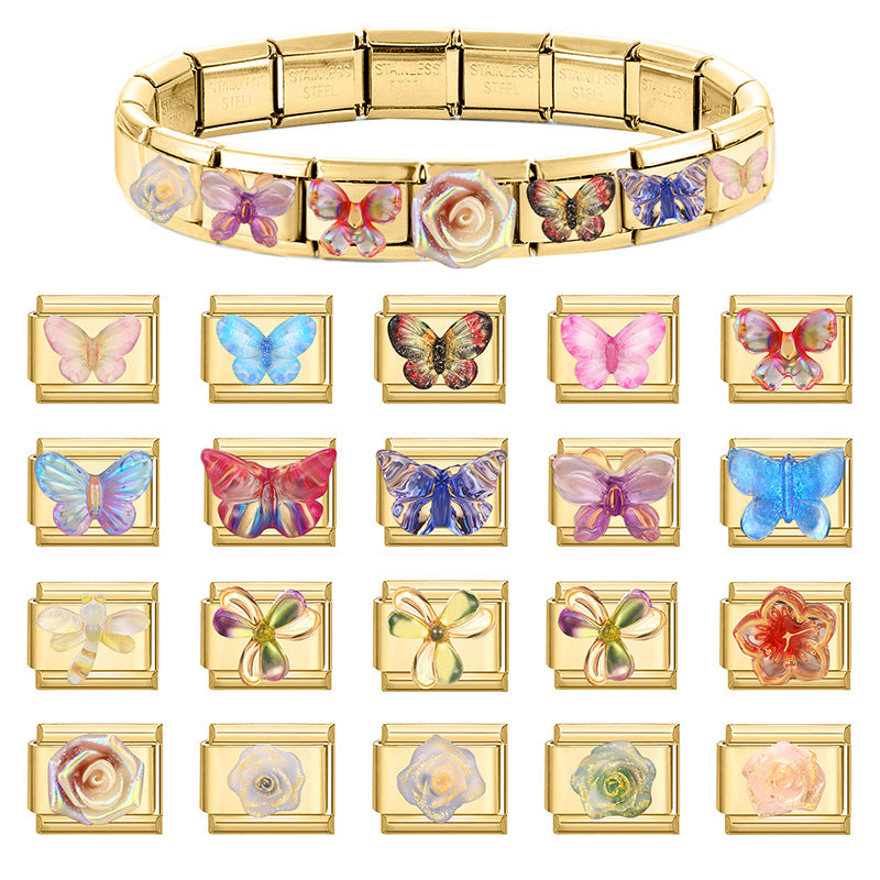 Wholesale Italian Charm Bracelet 9mm DIY Splicing Cute Creative Stainless Steel Composable Bracelet