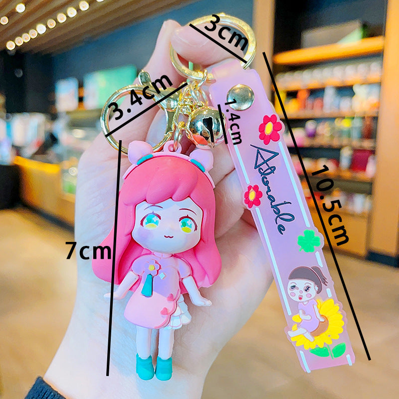 Wholesale Cartoon Creative Trendy Girl Keychain Creative Pvc Doll Couple Bag Pendant