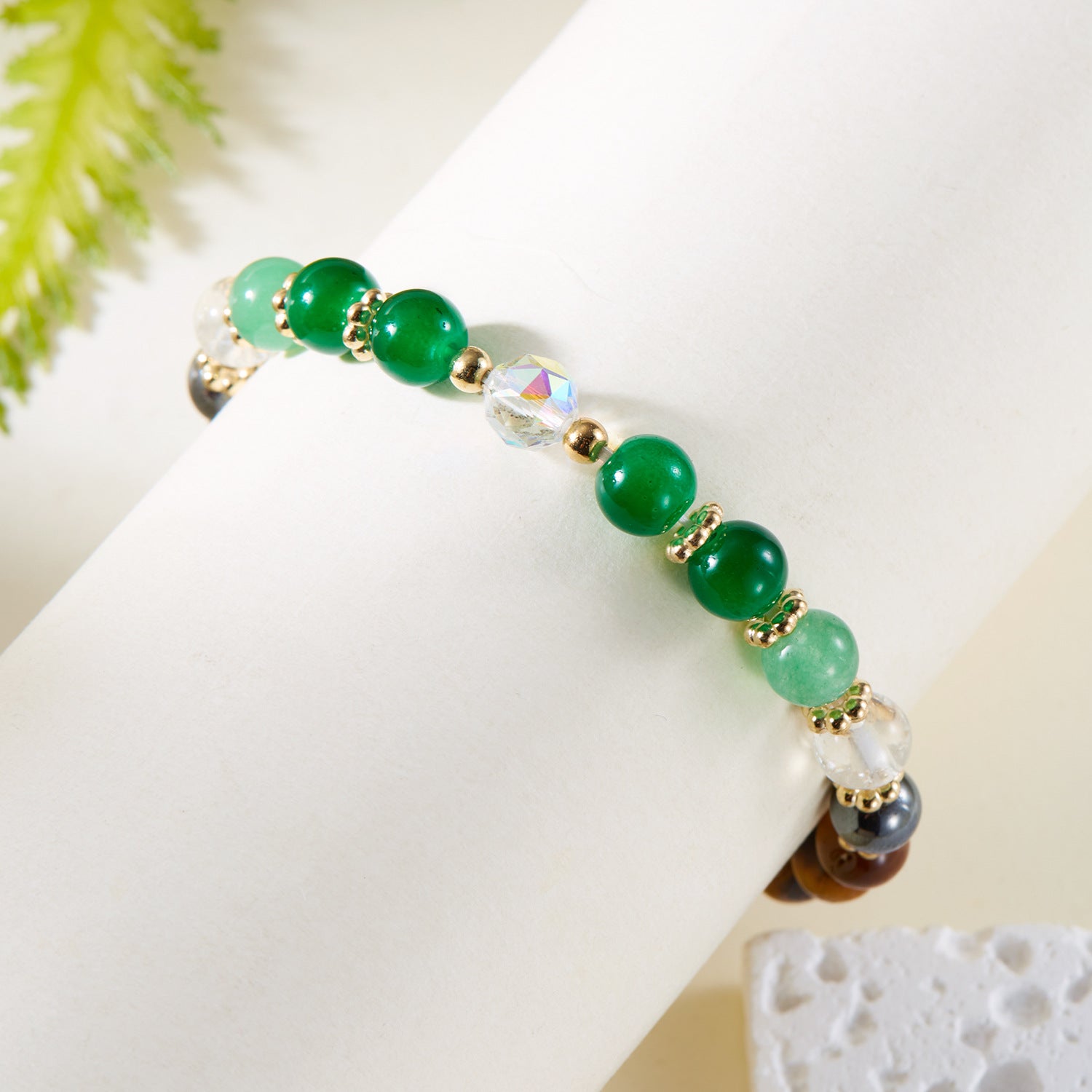 Wholesale Natural Stone Geometric Beaded Bracelet 8mm Natural Stone Elastic Bracelet