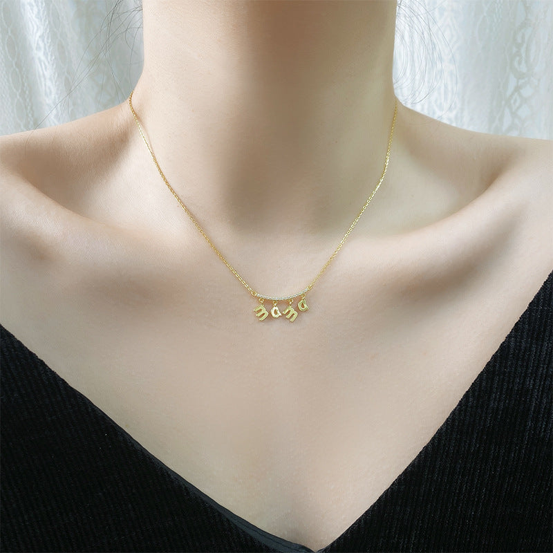 Wholesale S925 Sterling Silver Letter Necklace Luxury  Mother's Day Necklaces