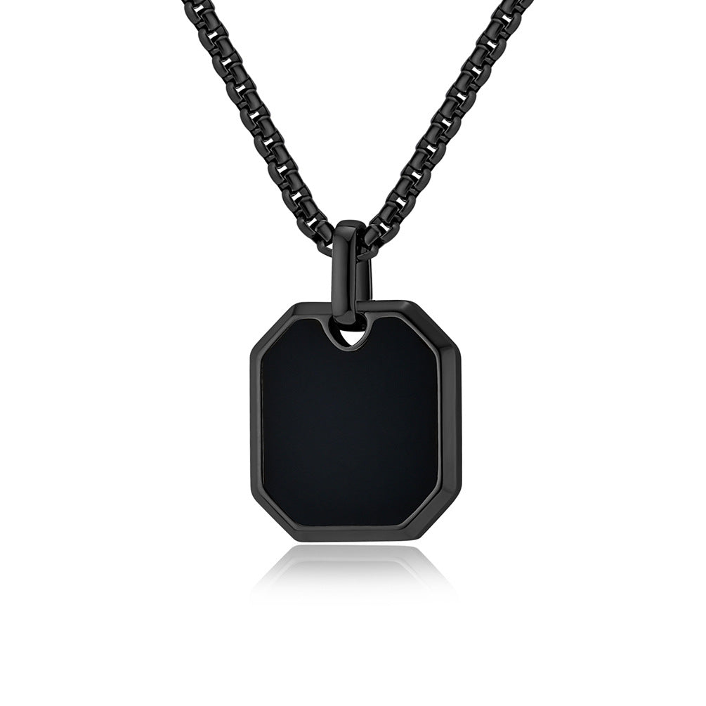 Wholesale small cube brand titanium steel necklace
