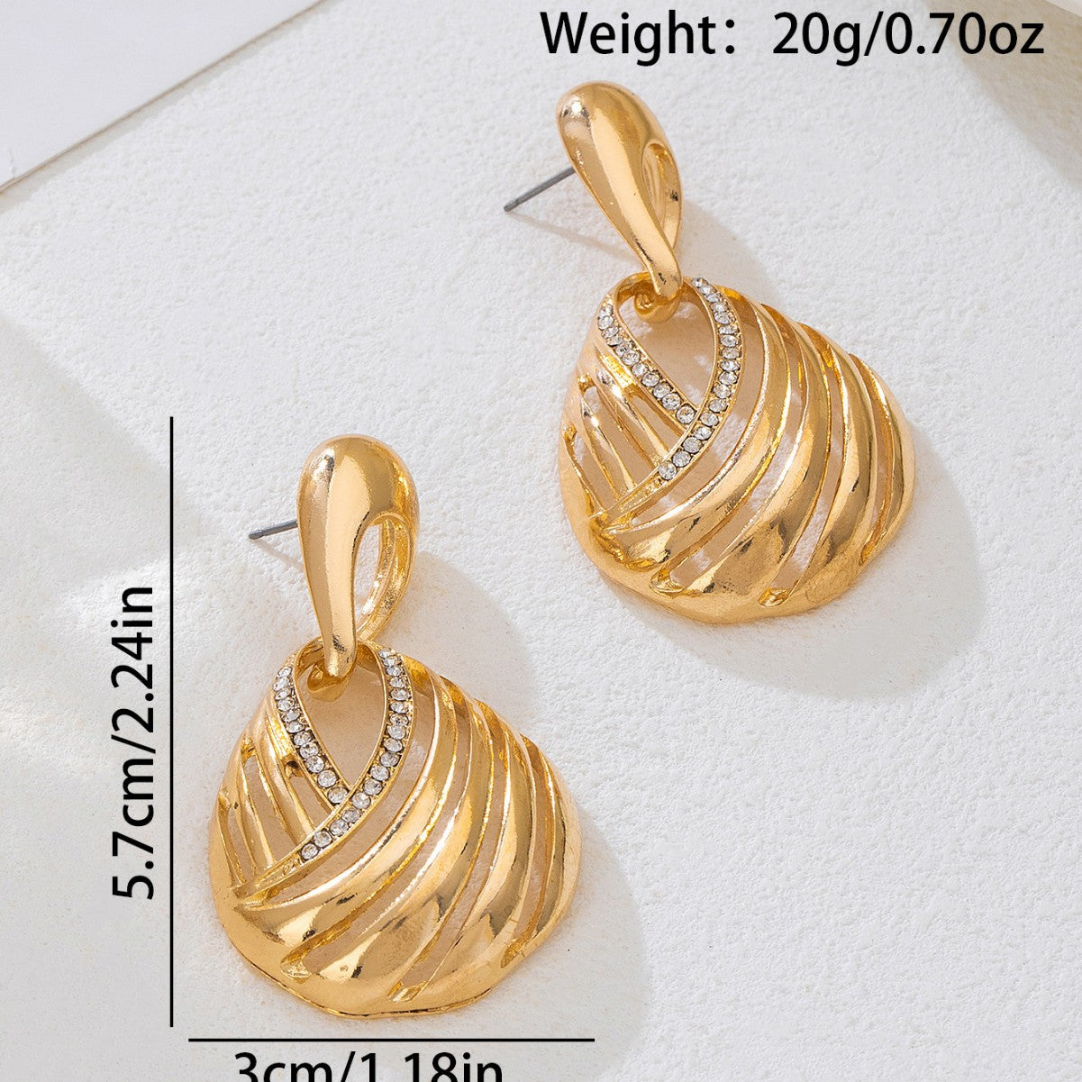 Wholesale Gold Alloy Geometric Drop Earrings For Women Stylish Party Accessory
