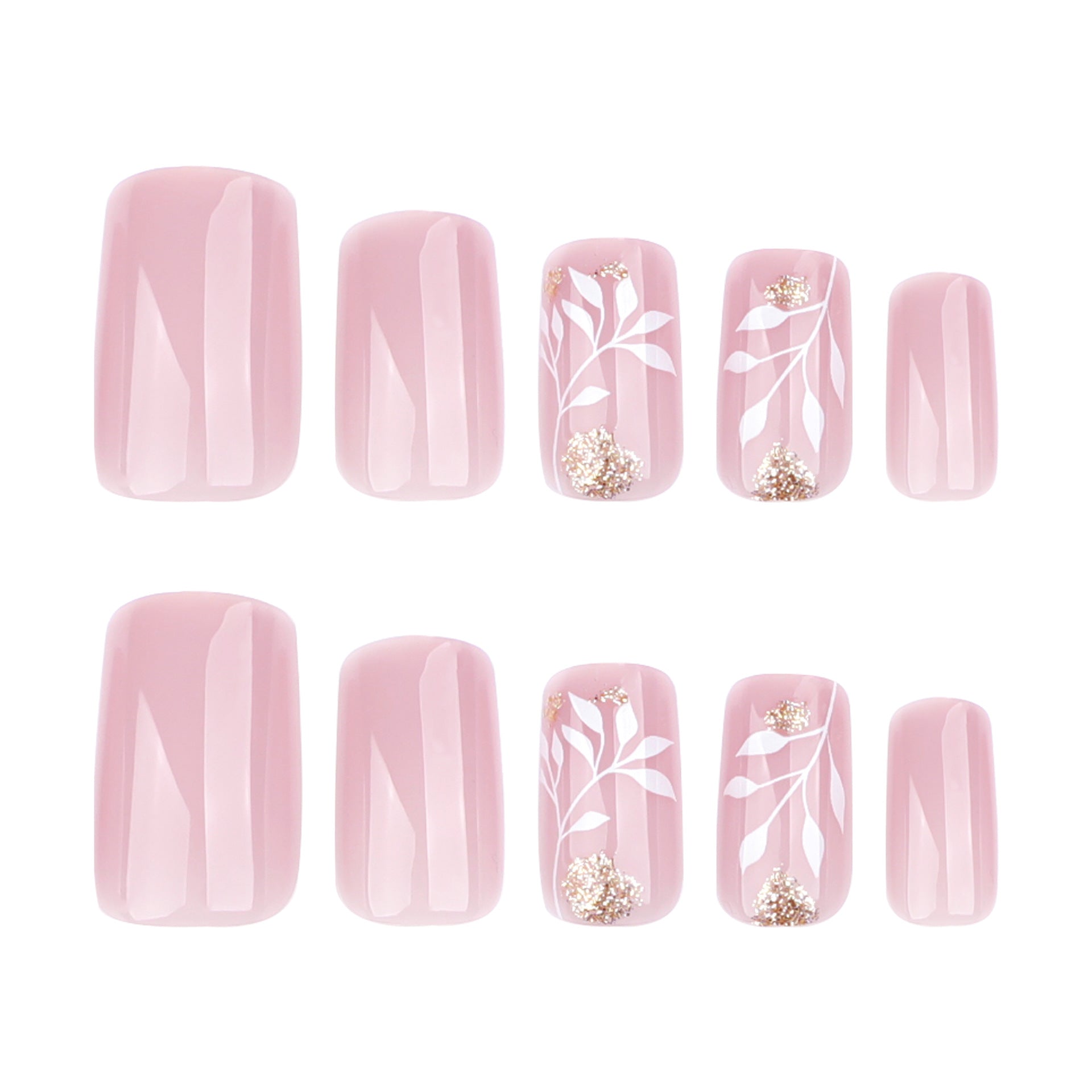 Wholesale 24 Pieces/box White Flower Nails Kits Nail Stickers